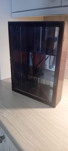 Glass fronted wooden mirror - fronted,