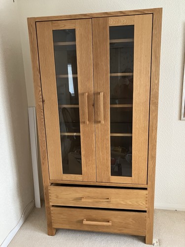 Oak glass display cabinet free - display,